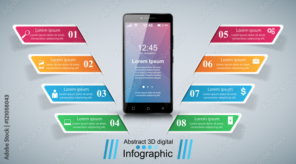 Obraz premium 3D infographic. Smartphone icon.