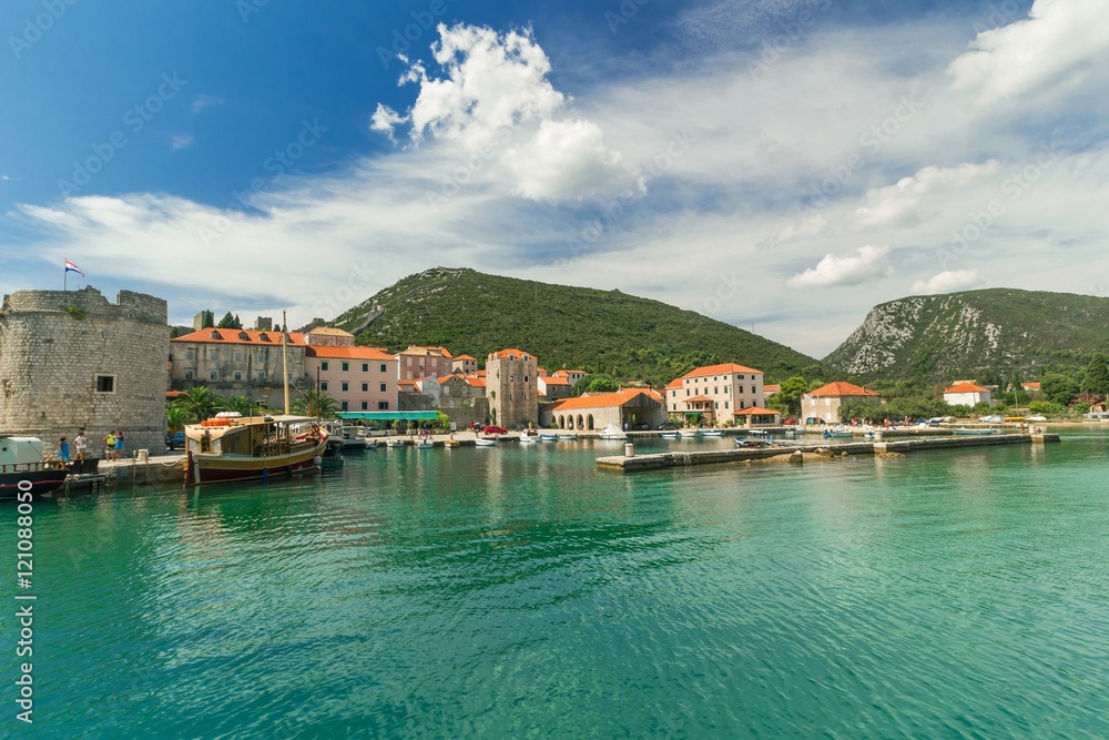 Beautiful panorama of the Mali Ston Town, Adriatic Sea, Croatia