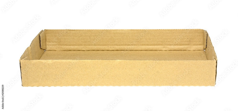empty brown paper tray isolated on white empty brown paper tray isolated on white