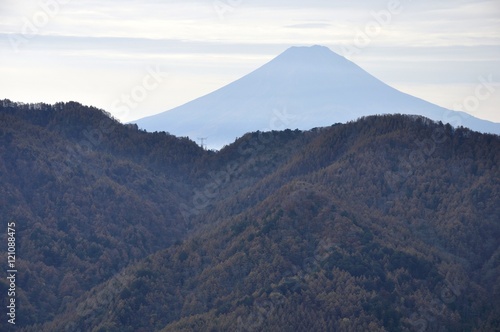 鶏冠山から富士山の遠望