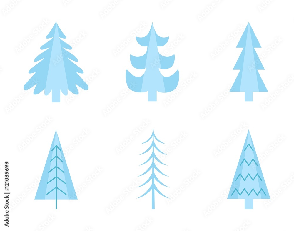 Christmas tree vector set. Christmas tree vector set.