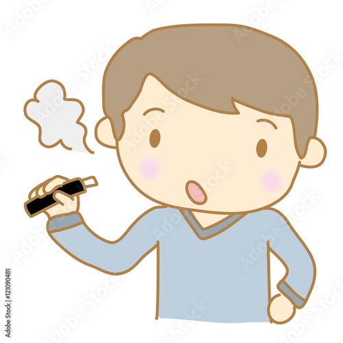 電子タバコを吸う男性