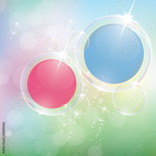 Nature water soap with pastel color label.