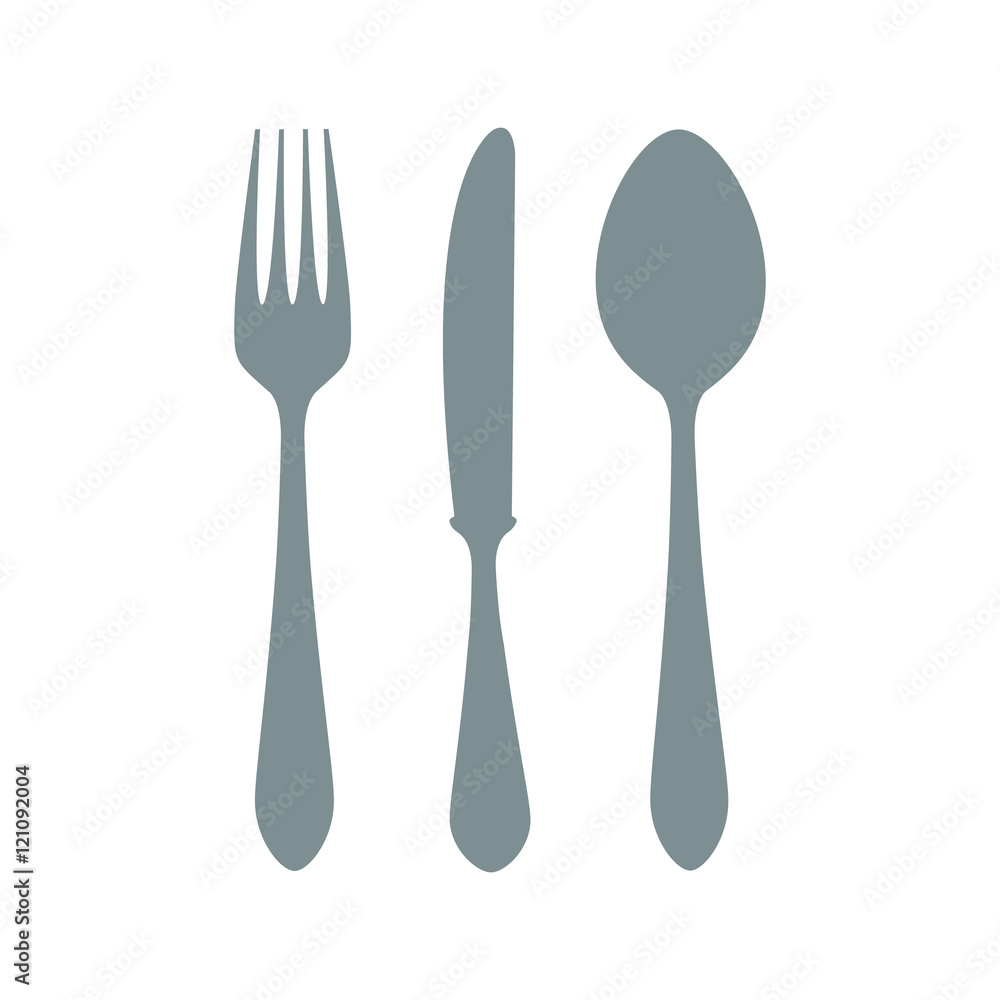 Icon vector illustrations of fork, knife and spoon isolated on white background. Vector illustration Icon vector illustrations of fork, knife and spoon isolated on white background. Vector illustration