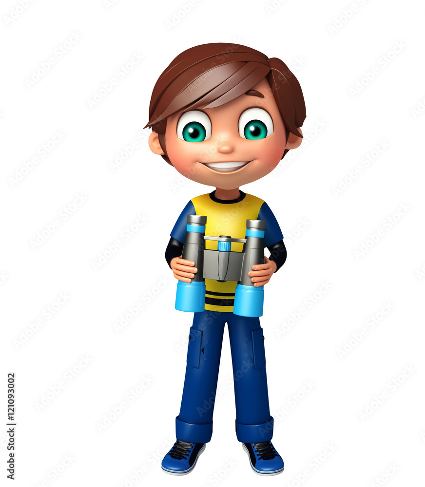 kid boy with binocular kid boy with binocular