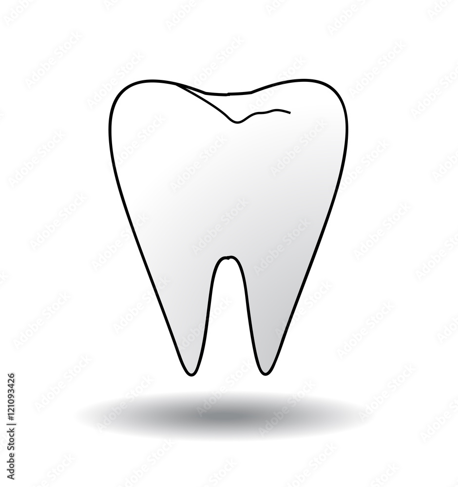 Tooth Vector illustration on white Tooth Vector illustration on white
