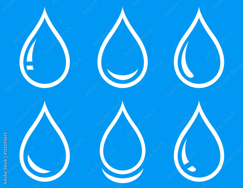 blue water droplet set blue water droplet set
