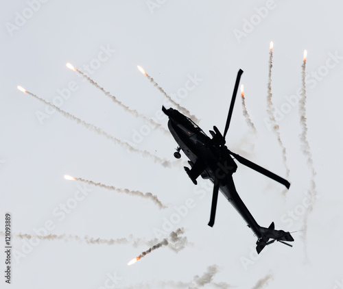Fototapeta Naklejka Na Ścianę i Meble -  LEEUWARDEN, THE NETHERLANDS - JUN 10, 2016: Dutch AH-64 Apache a