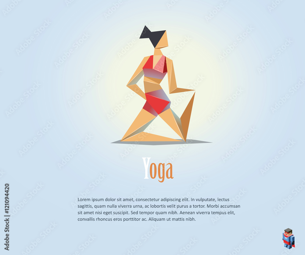Obraz premium Vector illustration of woman in the yoga pose, fitness icon