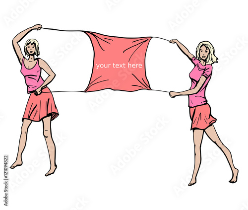 Dames met spandoek