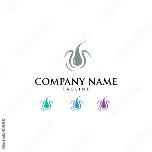 Hair Care Hair Loss Treatment Logo Icon Vector