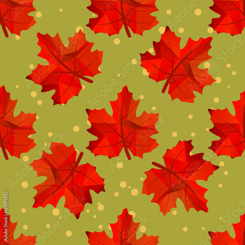 red leaves seamless pattern