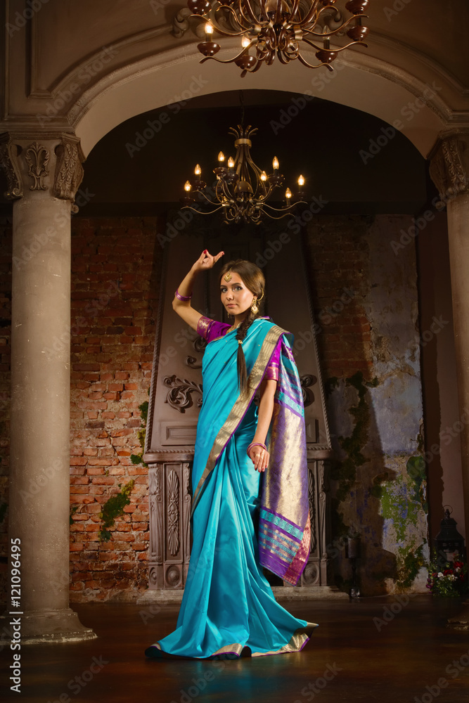 Beautiful young woman in traditional indian clothing Beautiful young woman in traditional indian clothing
