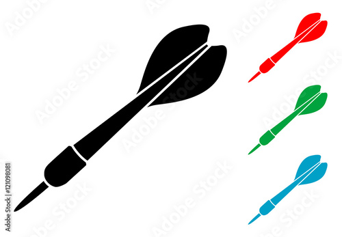Icono plano dardo varios colores