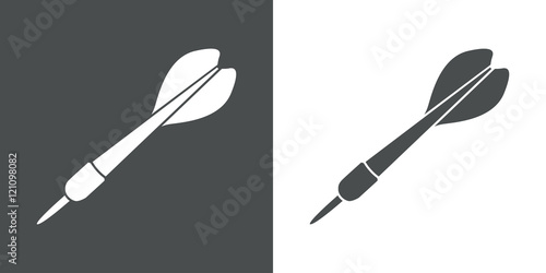 Icono plano dardo gris