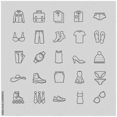 Clothes icons set