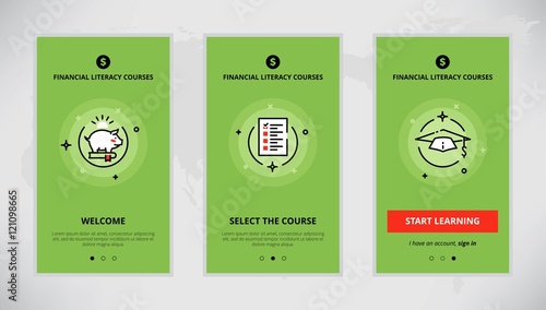 Onboarding design concept for financial literacy courses