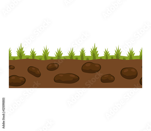 Illustration of cross section ground slice isolated on white background. Some ground slices piece nature cross outdoor. Ecology underground ground slice vector.