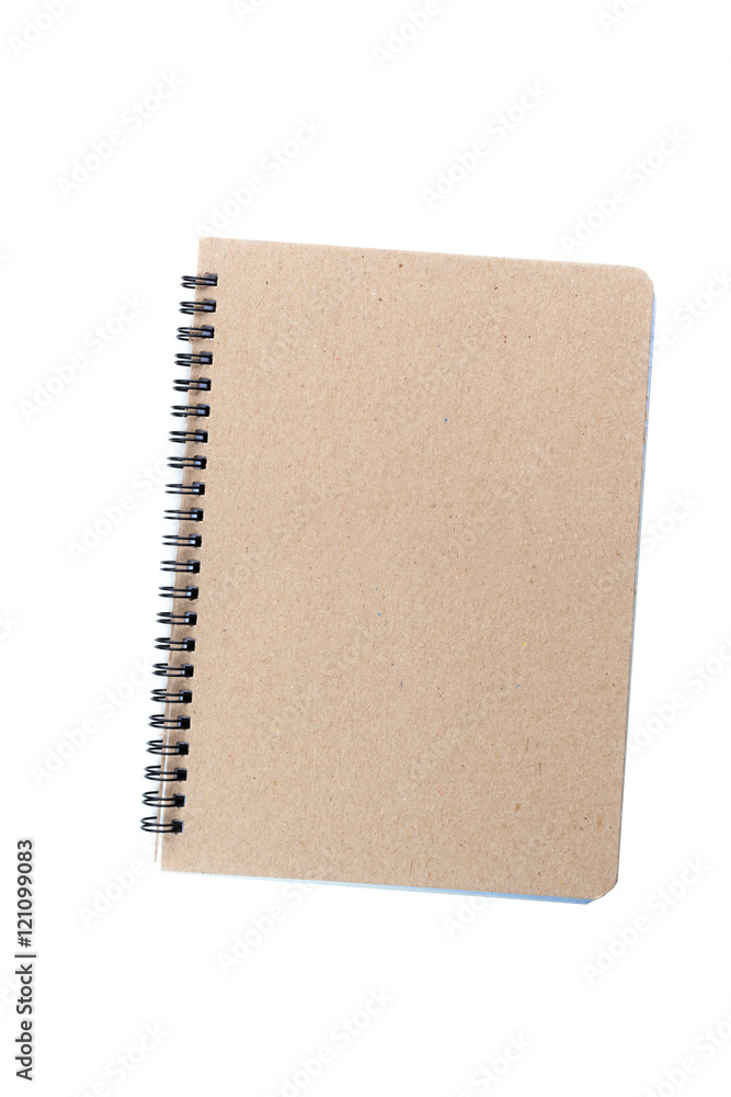 Opened notepad on white background Opened notepad on white background