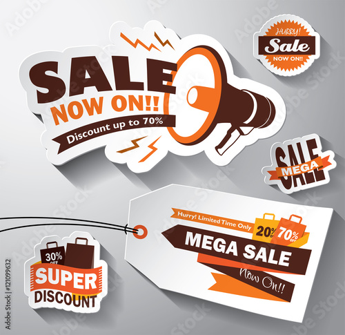 Set of sale design elements