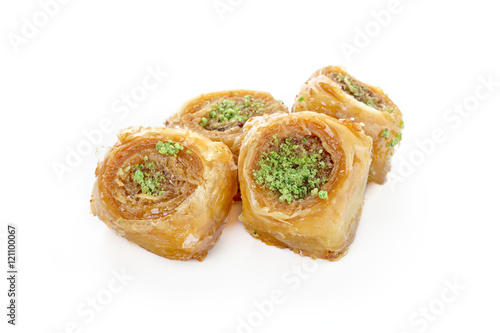Turkish sweets on a white background