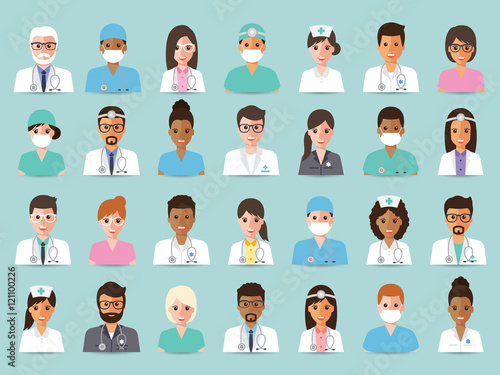 Medical and hospital staff avatars