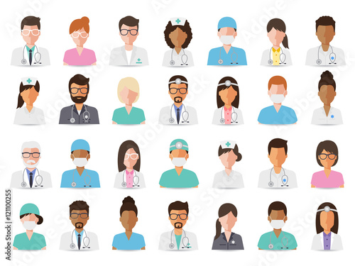 Medical and hospital staff avatars