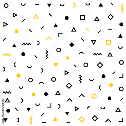 Hipster memphis pattern with geometric shapes