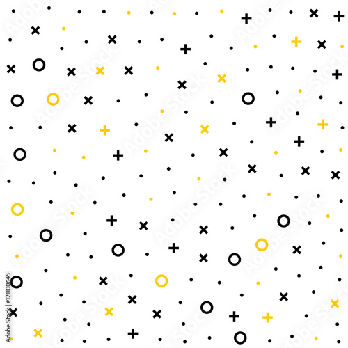 Hipster memphis pattern with geometric shapes