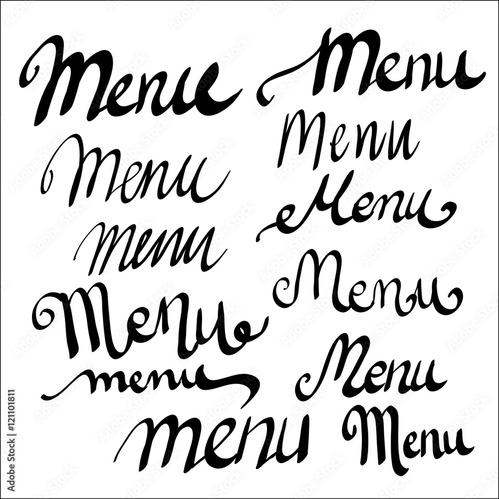 Calligrpahic Menu vector Calligrpahic Menu vector