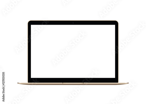 Realistic laptop mock up with blank screen