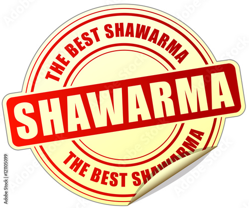 shawarma sticker on white background