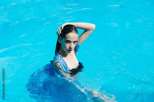sexy woman in swimming pool