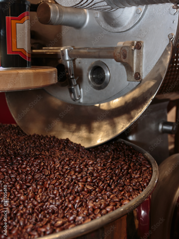 Coffee Beans Process in Roasting Machine Coffee Beans Process in Roasting Machine