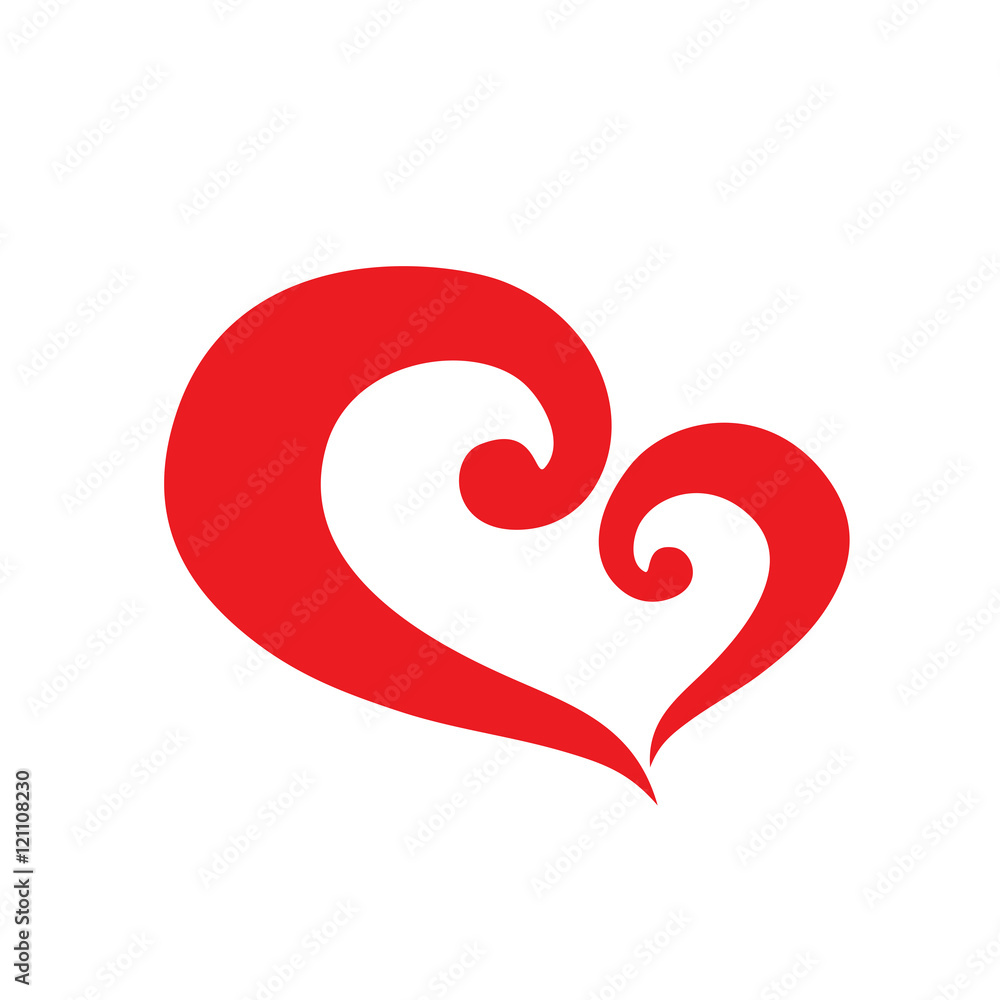 Heart Icon - Isolated On White Background. Vector Illustration, Graphic Design. For Web, Websites, Print Material