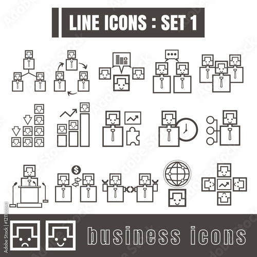 Line icons black set 1. Illustration eps 10 on white background