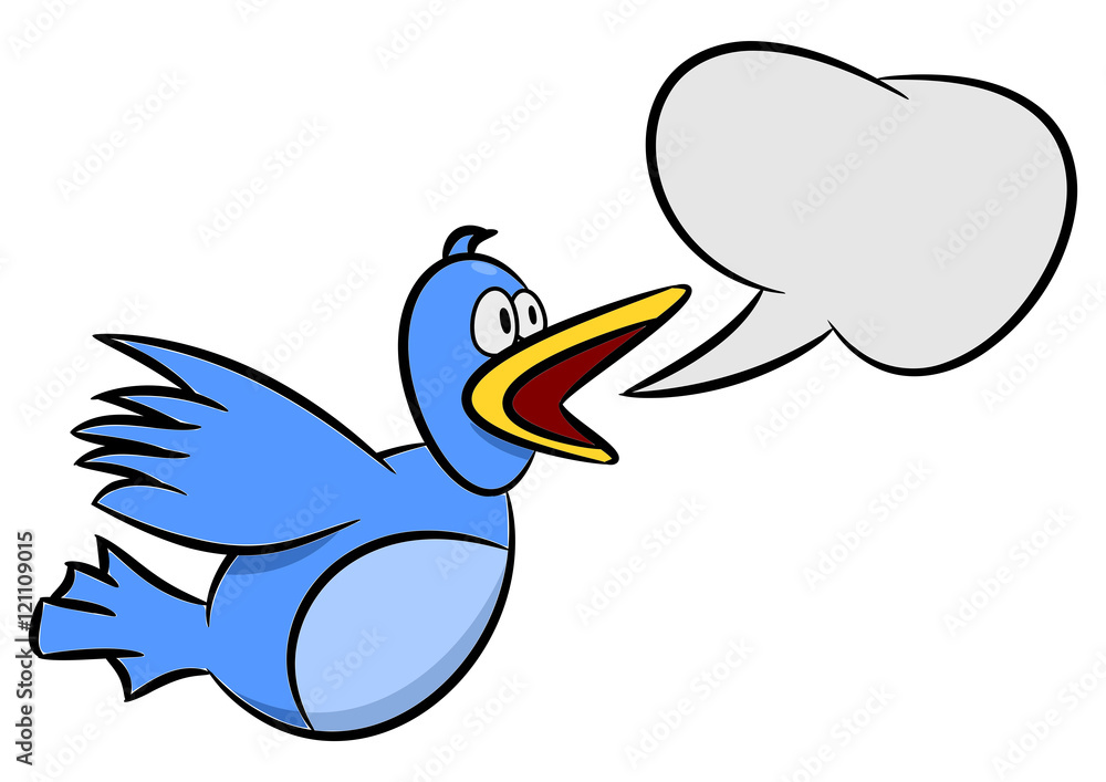 Cartoon blue bird speaking Cartoon blue bird speaking