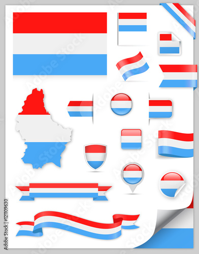 Free Download Luxembourg Flag Set - Vector Collection - GFXLoad