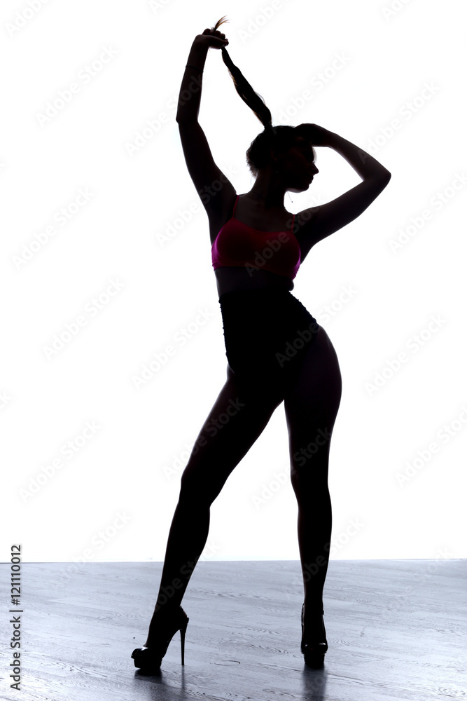 silhouette slender girl