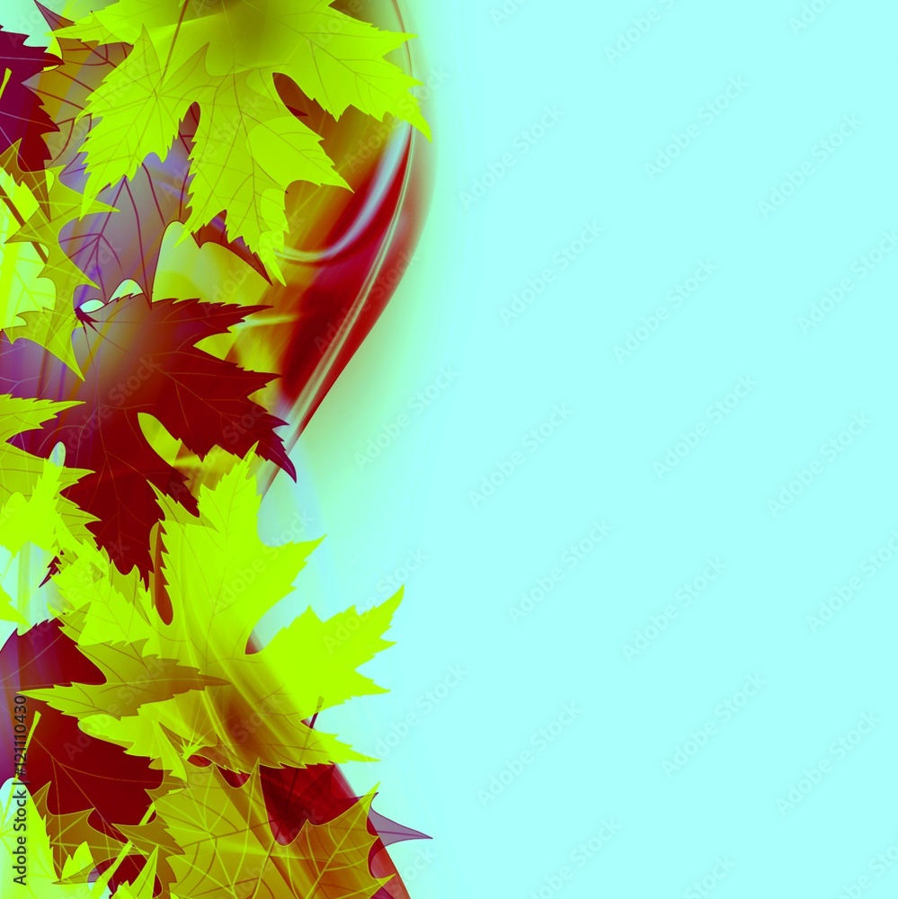 Beautiful Bright Autumn leaves natural background - obrazy, fototapety, plakaty 