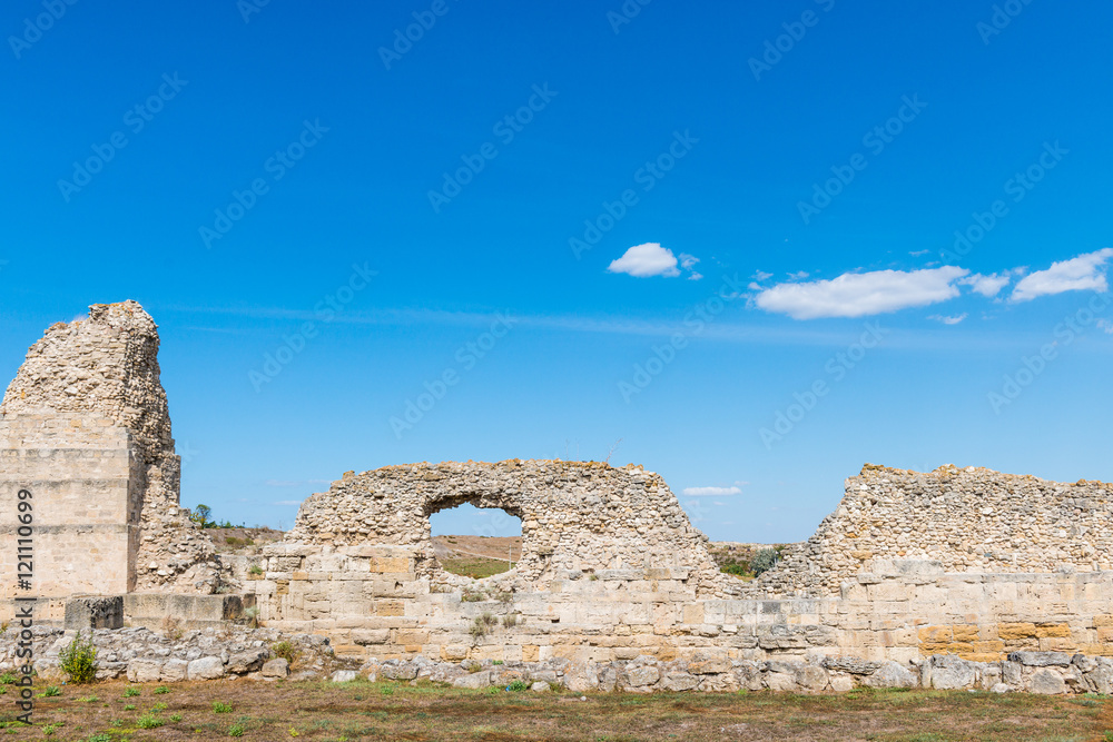Ancient city Chersonese, ruins of Basilica 1935 VI-X c. , Sevastopol, Crimea, Russia