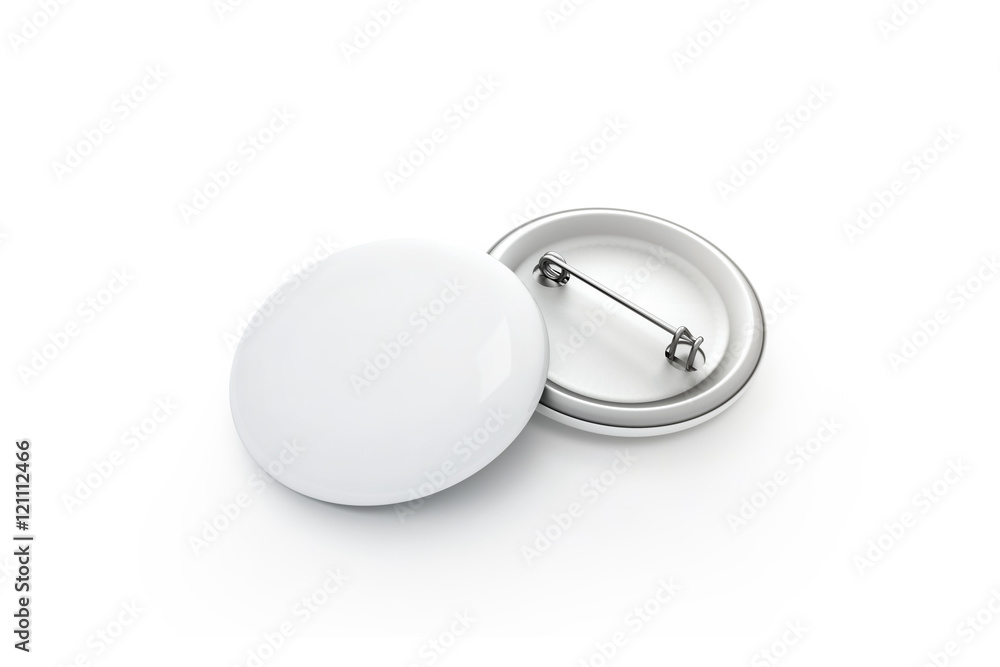 Blank White Glossy Badge Or Button 3d Render Round Plastic Pin
