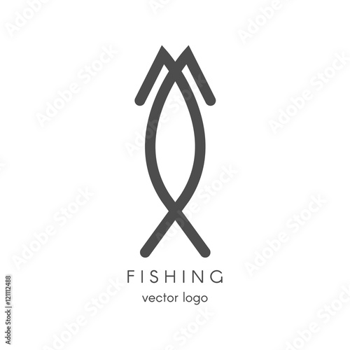 Fishing, spearfishing vector logo design template. Fishing Hook. Sport icons.