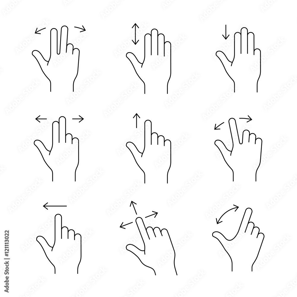 Fototapeta premium Smartphones gesture icons