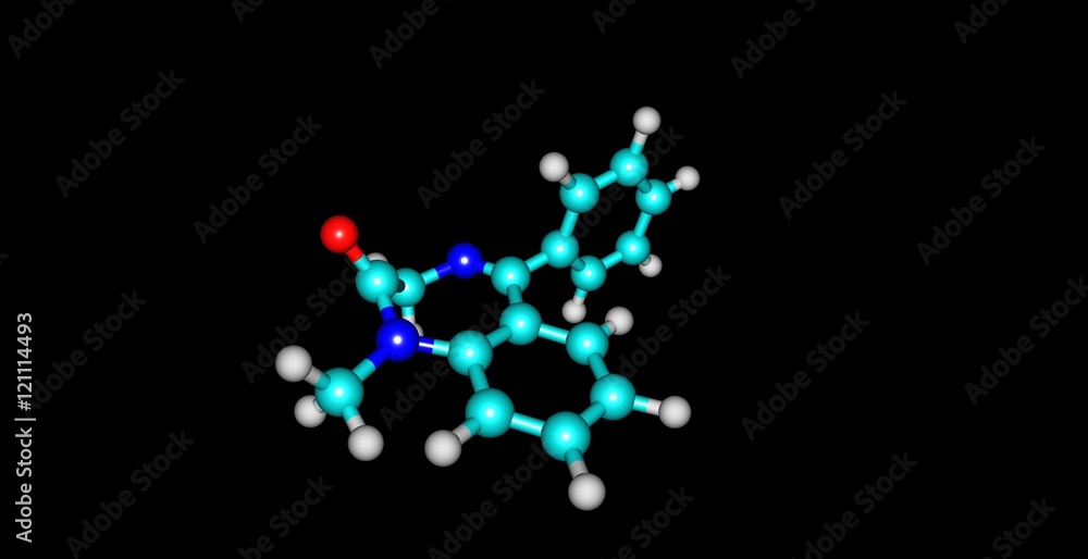 Serine molecular structure isolated on black