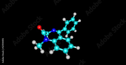 Serine molecular structure isolated on black