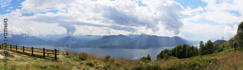 Fototapeta Naklejka Na Ścianę i Meble -  Der Lago Maggiore von oben