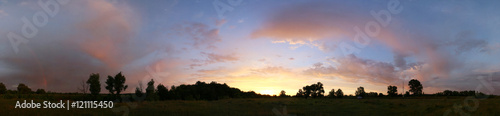 sunset over the oak grove