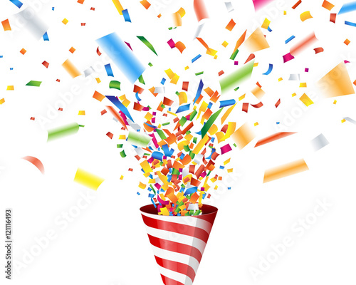 Party popper with confetti Vector
