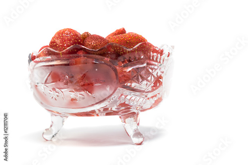 Strawberry in a crystal vase photo